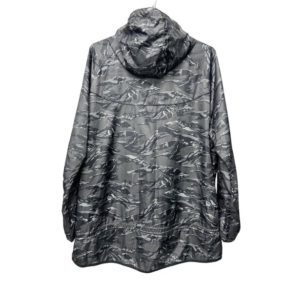 XXL WOMENS Nike Packable Jacket Black Gray Camo Windrunner Windbreaker Hood Zip - Picture 7 of 14
